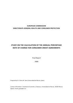 Study on the calculation of the Annual Percentage Rate (APR)