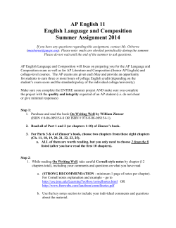 AP English 11 English Language and Composition Summer