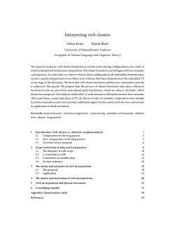 Interpreting verb clusters