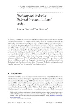 Deciding not to decide: Deferral in constitutional