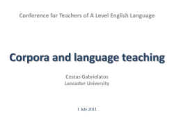 Corpora and language teaching