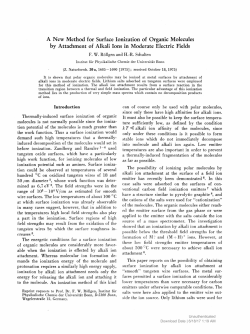 A New Method for Surface Ionization of Organic