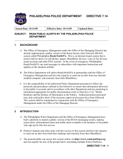RSAN Public Alerts - Philadelphia Police Department