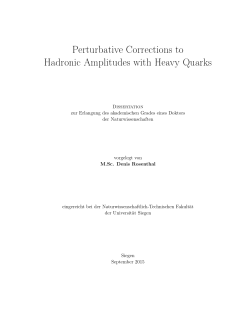Perturbative Corrections to Hadronic Amplitudes with Heavy Quarks