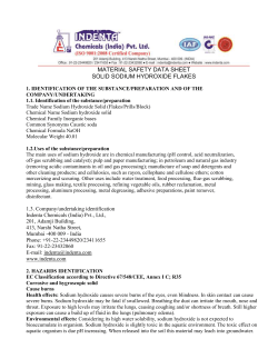material safety data sheet solid sodium hydroxide flakes