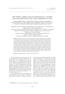 new formula herbal pellets demonstrate a uniform and stable