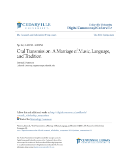 Oral Transmission: A Marriage of Music, Language, and Tradition