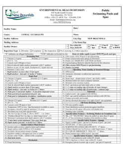 Public Swimming Pools and Spas