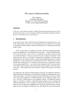 The curse of dimensionality