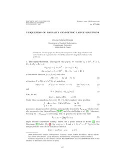 UNIQUENESS OF RADIALLY SYMMETRIC LARGE SOLUTIONS