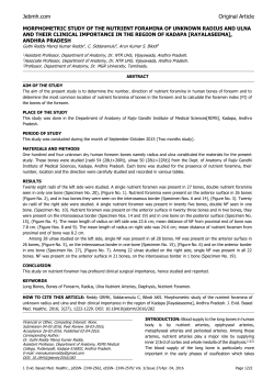 MORPHOMETRIC STUDY OF THE NUTRIENT FORAMINA OF