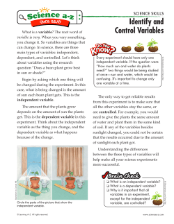 Identify and Control Variables