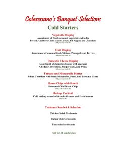 Banquets Menu - Colasessano`s
