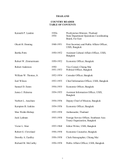 TABLE OF CONTENTS - Association for Diplomatic Studies and