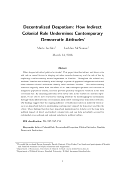 Decentralized Despotism: How Indirect Colonial Rule Undermines