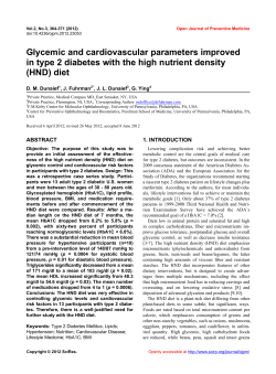 Glycemic and cardiovascular parameters