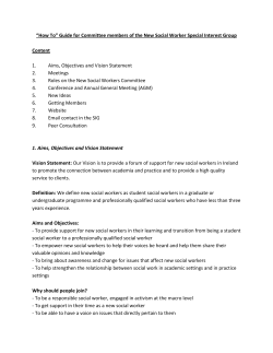How to Guide for New Social Workers Special Interest Group