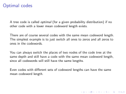 Optimal codes