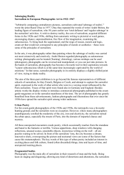 Sabotaging Reality Surrealism in European Photographic