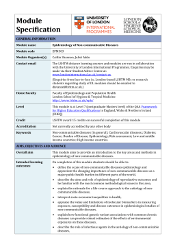 EPM303 Epidemiology of Non