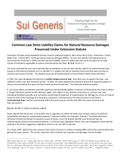 Sui Generis: Common Law Strict Liability Claims for Natural