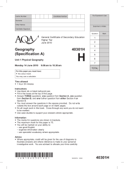 GCSE Geography (Specification A) Question Paper Unit 01 (Higher