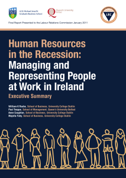 Human Resources in the Recession: Managing and Representing