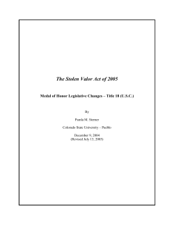 The Stolen Valor Act of 2005