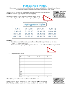 Pythagorean triples.