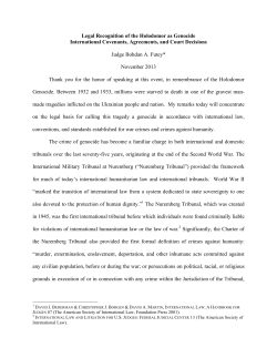 Legal Recognition of the Holodomor as Genocide International