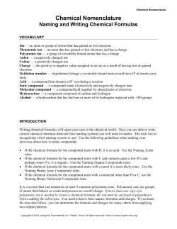 Chemical Nomenclature STUDENT