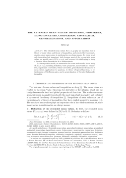 the extended mean values: definition, properties