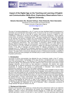 Impact of the Digital Age on the Teaching and Learning of English