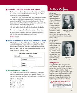 literary analysis: rhythm and meter reading strategy: reading a