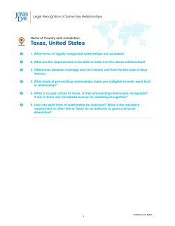 Texas - Legal Recognition of Same
