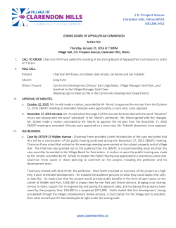 Minutes - Village of Clarendon Hills