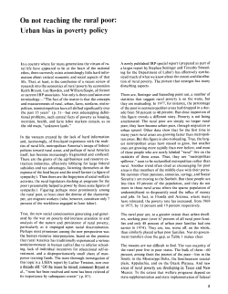 On not reaching the rural poor - Institute for Research on Poverty