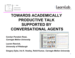 towards academically productive talk supported by