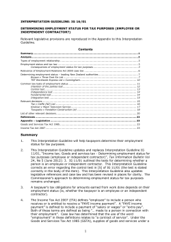 ig 16/01: determining employment status for tax purposes