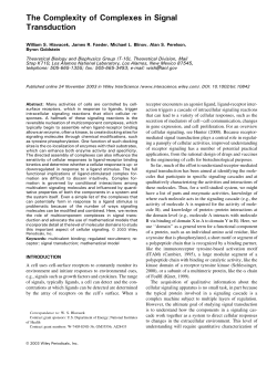 The Complexity of Complexes in Signal Transduction