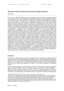 Crotty after Pringle: The Revival of the Doctrine of Implied Amendment