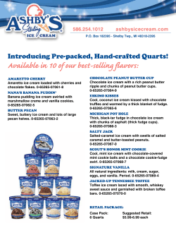 Quarts Flyer - Ashby`s Sterling Ice Cream