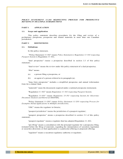 Policy Statement 11-202 respecting Process for Prospectus Reviews