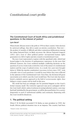 The Constitutional Court of South Africa and jurisdictional questions