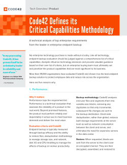 Code42 CrashPlan Defines its Critical Capabilities Methodology