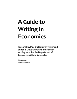 A Guide to Writing in Economics - Duke Economics