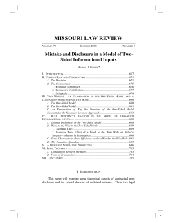 Mistake and Disclosure in a Model of Two