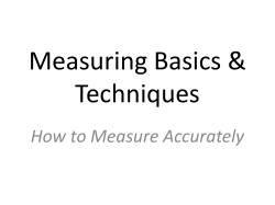 Measuring Techniques