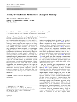Identity Formation in Adolescence: Change or