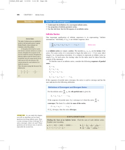 Section 9.2 Series and Convergence Infinite Series